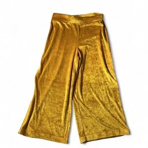 Anthropologie Gold Velvet Wide-Leg Pants